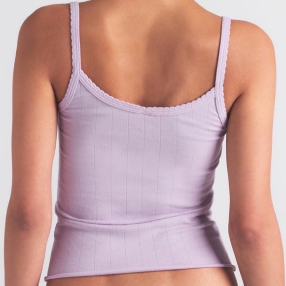 NWT SKIMS Drop Needle Pointelle Tank in Wisteria size L - Picture 2 of 3